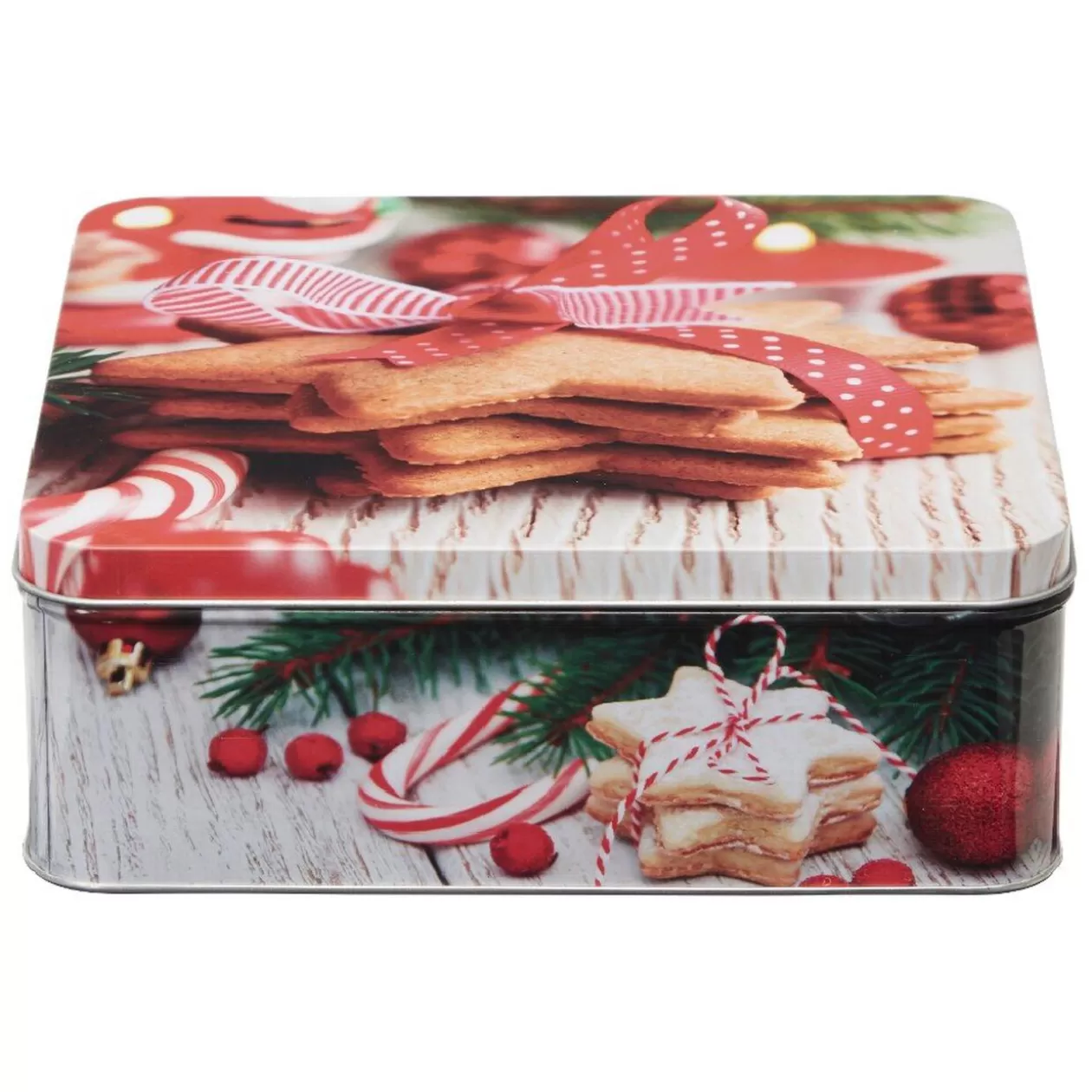 Gifi Boîte de Noël carré vintage métal motif biscuit étoile< Conservation Alimentaire