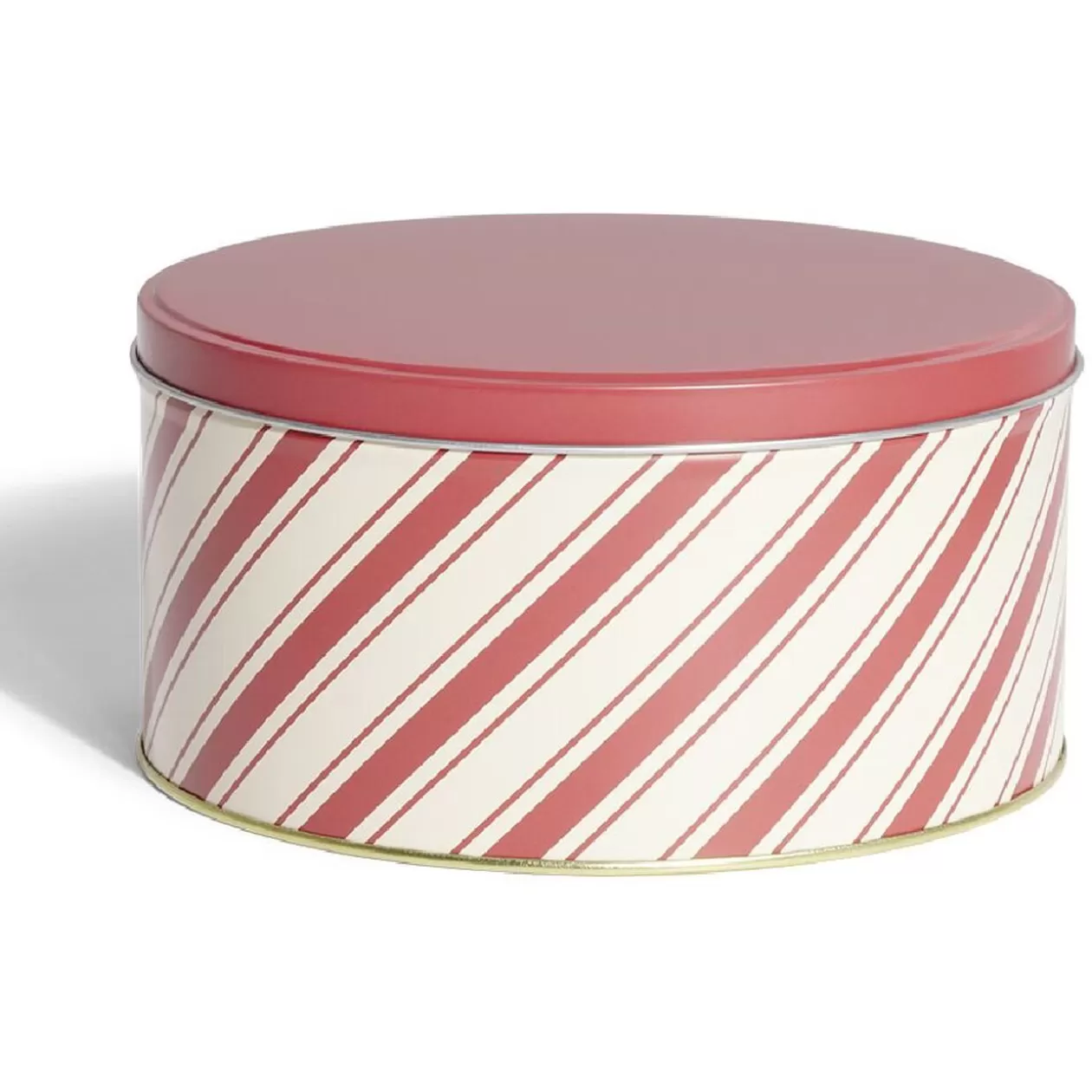 Gifi Boîte ronde en métal Ø16,7cm motif rayures beige et rouge< Conservation Alimentaire