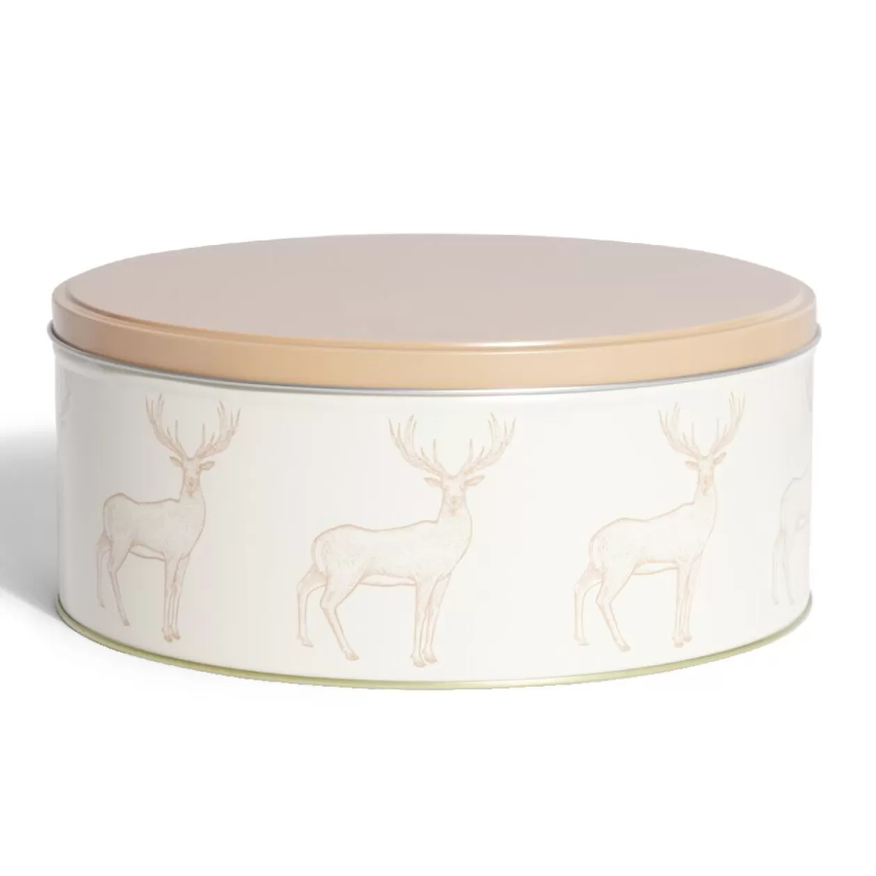 Gifi Boîte ronde en métal Ø22cm motif cerf beige et orange< Conservation Alimentaire