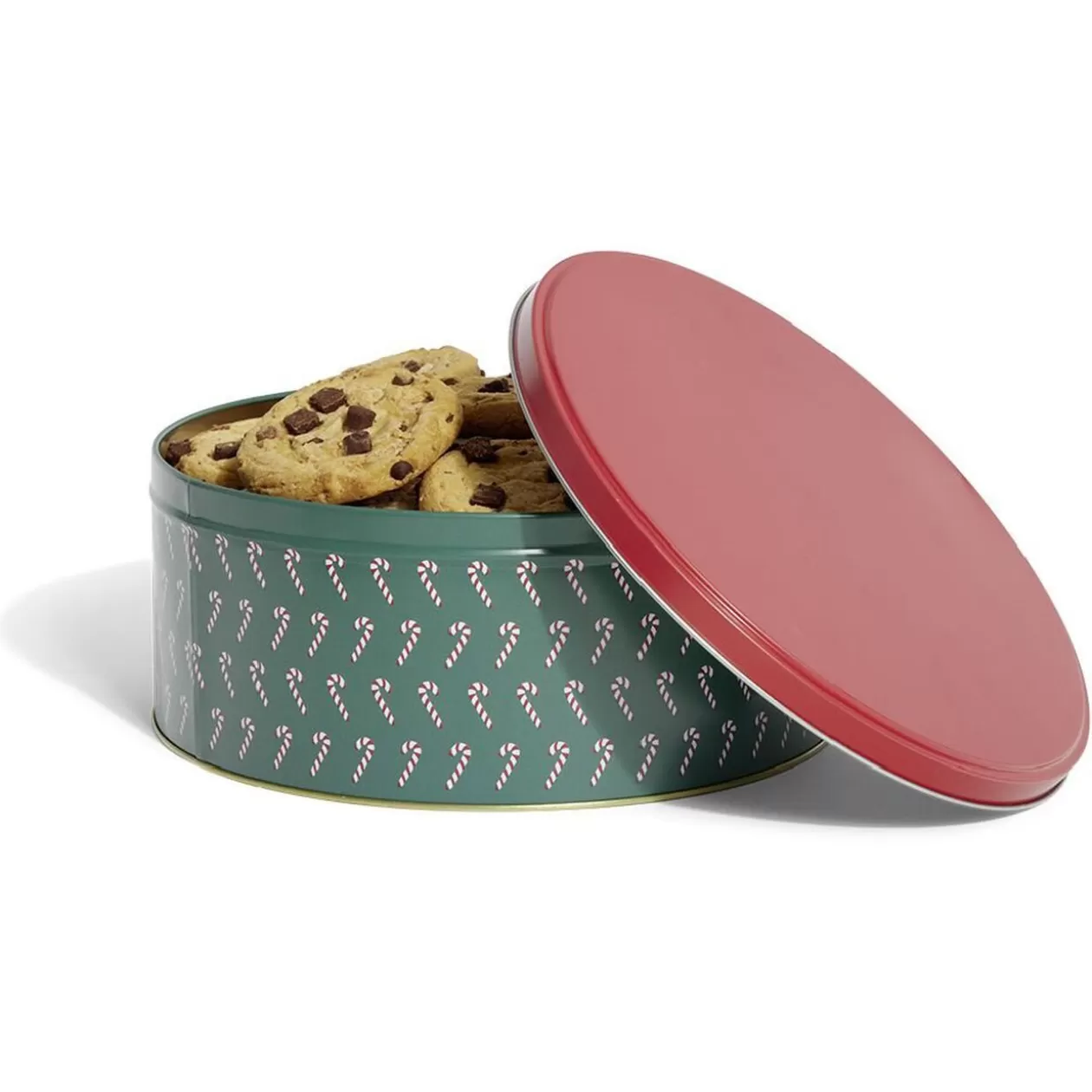 Gifi Boîte ronde en métal Ø22cm motif sucres d'orge rouge et vert< Conservation Alimentaire