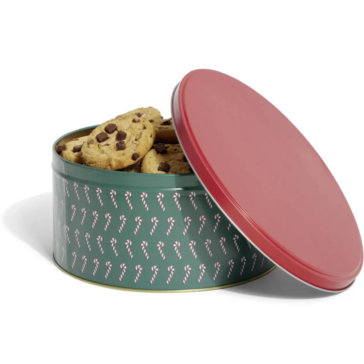 Gifi Boîte ronde en métal Ø22cm motif sucres d'orge rouge et vert< Conservation Alimentaire