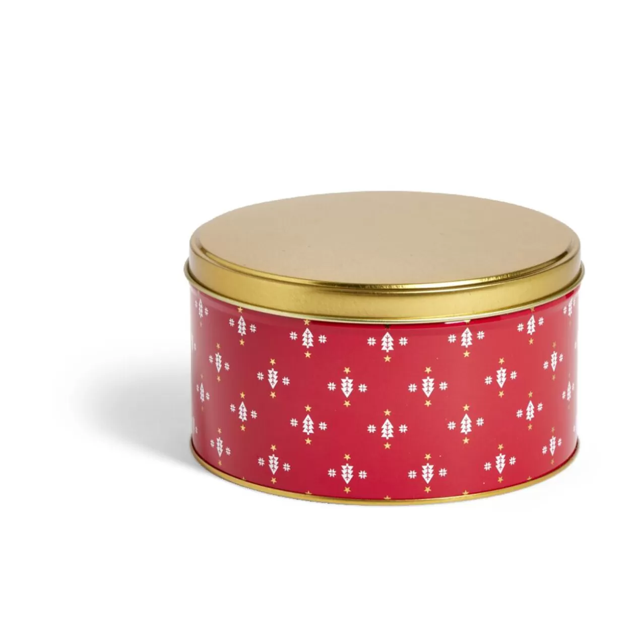 Gifi Boîte ronde en métal rouge irisé et doré Ø13,5xH7cm< Conservation Alimentaire