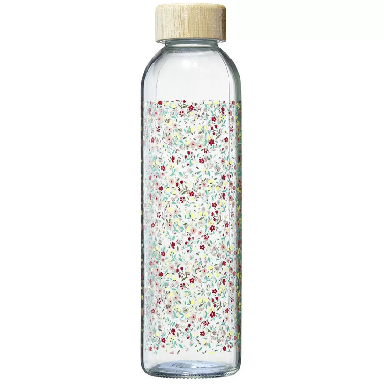 Bouteille en verre 730 ml motif floral multicolore>Gifi Online