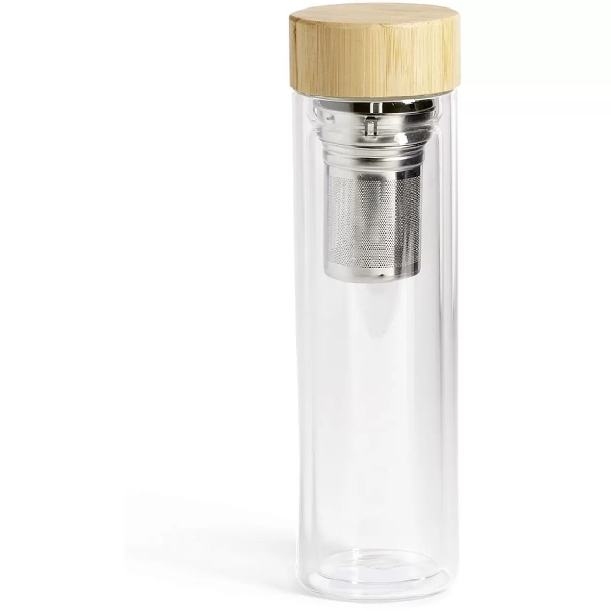 Bouteille en verre avec infuseur inox et bouchon en bambou 450ml>Gifi Cheap