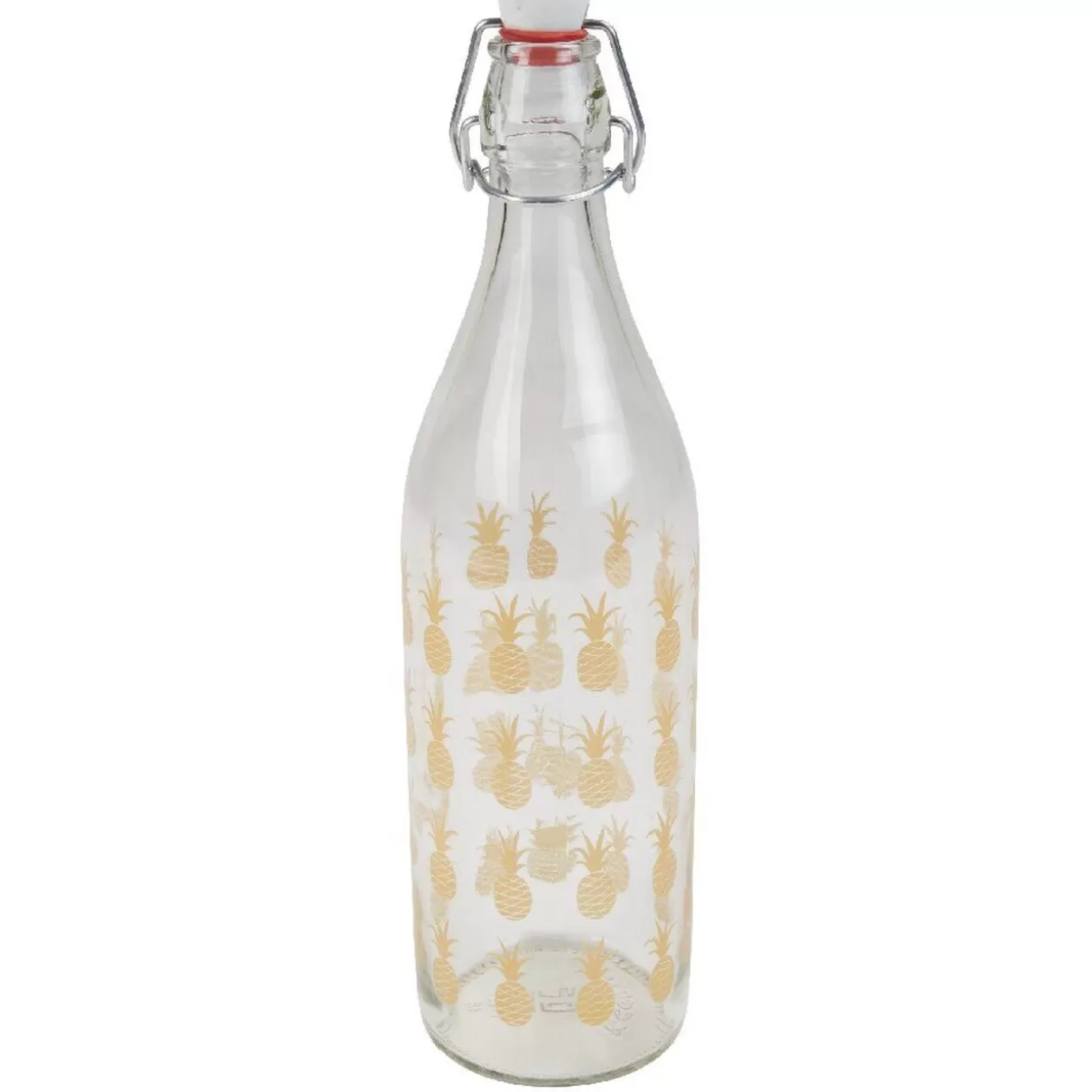 Gifi Bouteille en verre Officina style tropical motif ananas 1L< Vaisselle Et Accessoires De Table