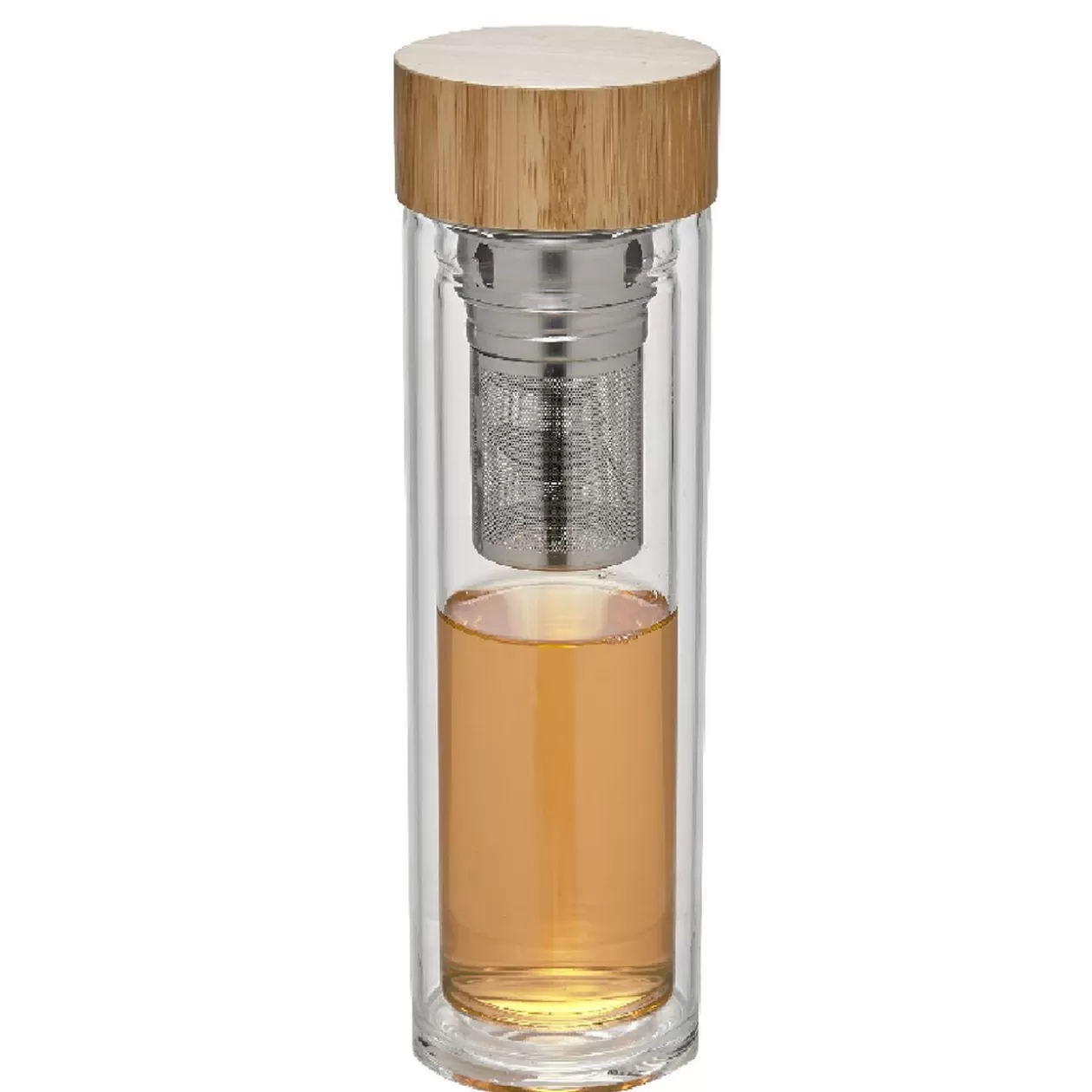 Gifi Bouteille infuseur double paroi en verre avec bouchon en bambou< Conservation Alimentaire