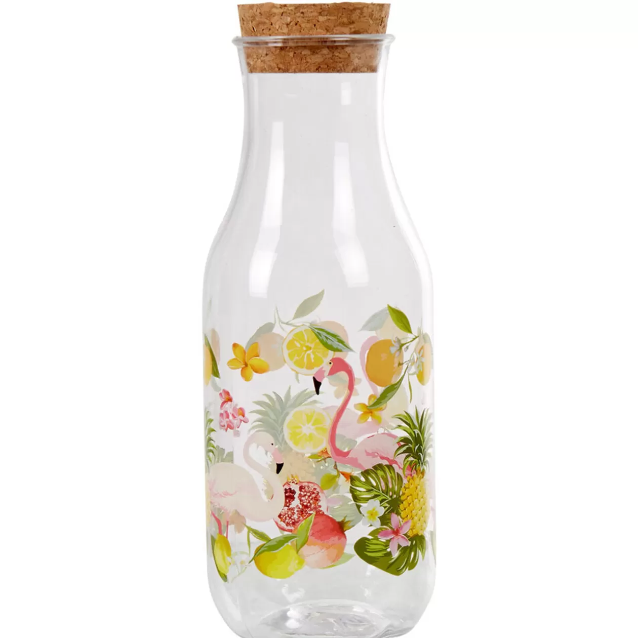 Gifi Bouteille plastique et bouchon liège flamant rose exotique< Vaisselle Et Accessoires De Table