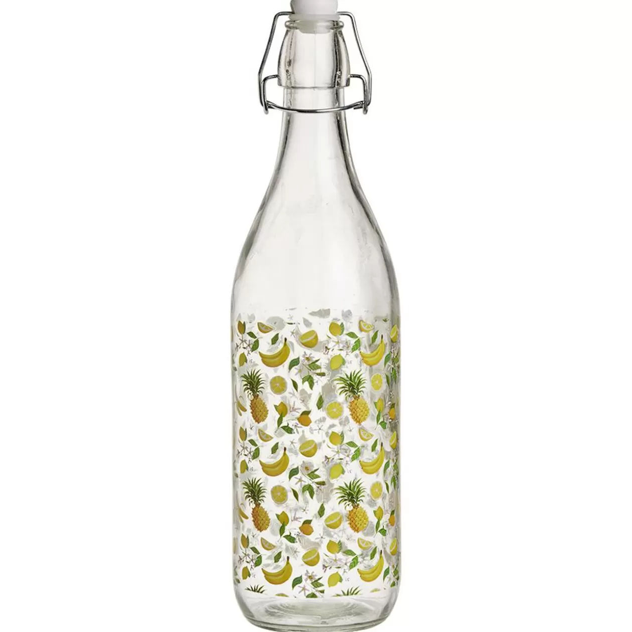Bouteille verre motif fruit exotique jaune bouchon mécanique 1L H30cm>Gifi Sale