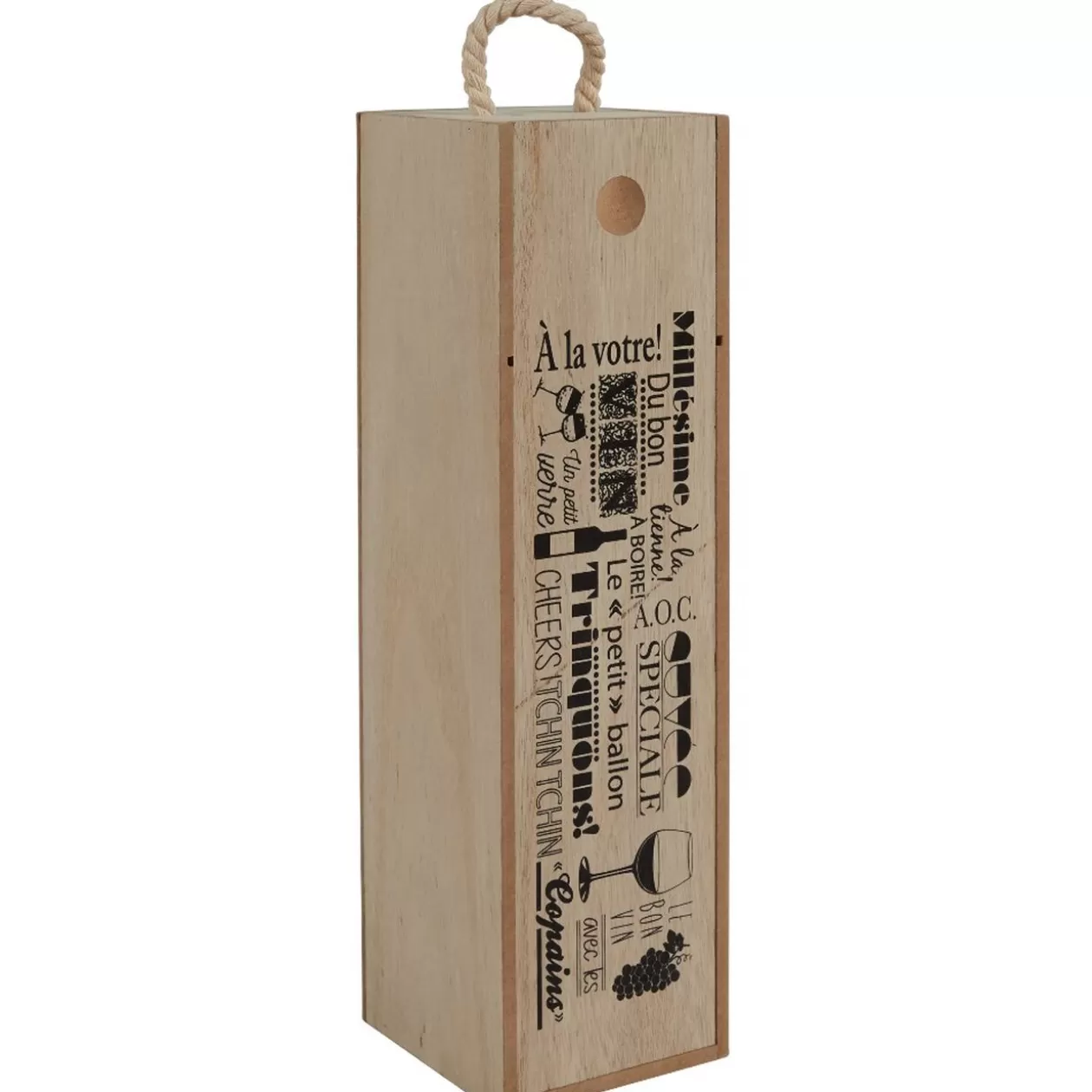 Gifi Caisse en bois pour bouteille de vin design naturel< Vaisselle Et Accessoires De Table