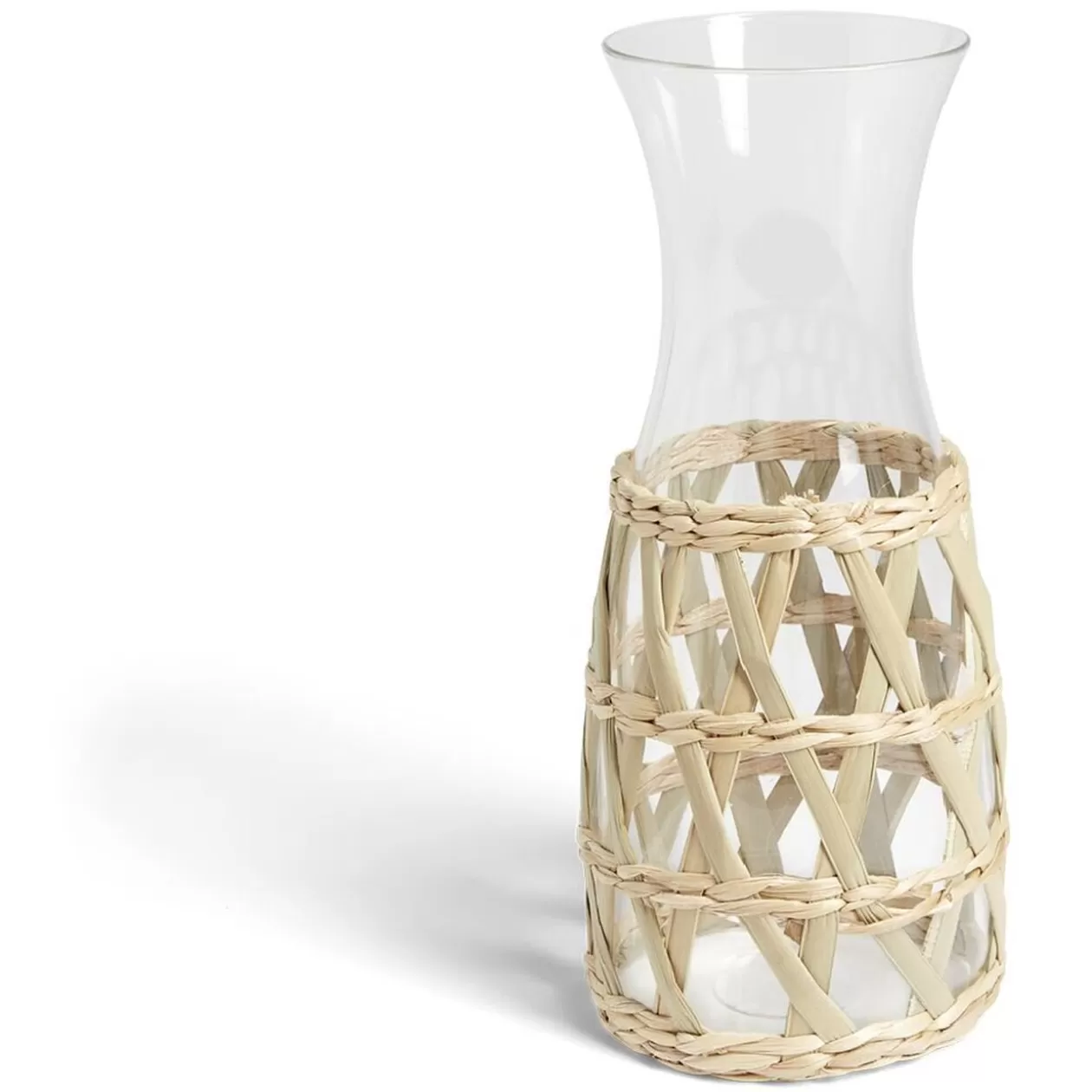 Gifi Carafe en verre transparent et raphia Ø11,2xH24,7cm< Vaisselle Et Accessoires De Table