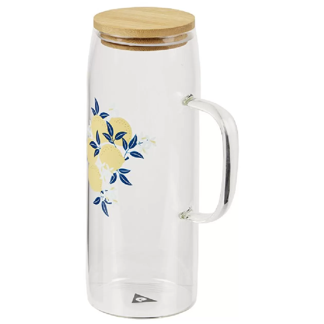 Carafe verre transparent motif citron avec bouchon bambou 1L Ø9xH23cm>Gifi Cheap