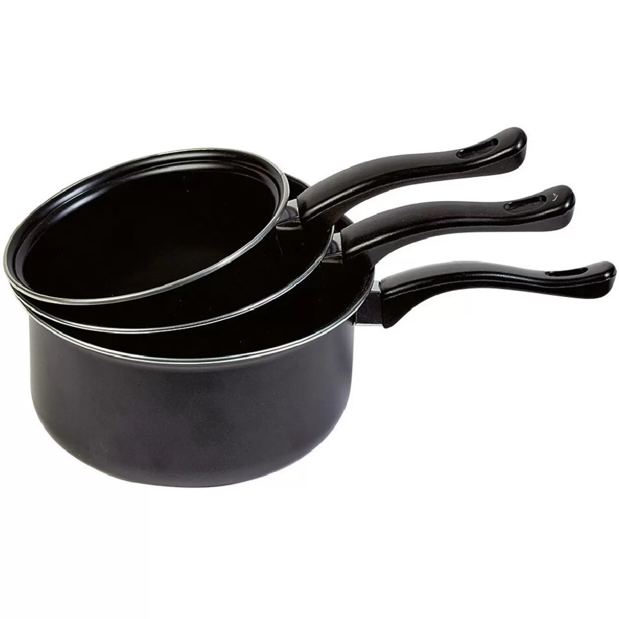 Gifi Casserole acier noir - Lot de 3 - Tous feux sauf induction< Cuisson
