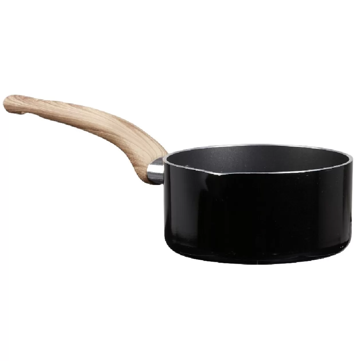 Gifi Casserole noire manche effet bois Ø 14< Cuisson