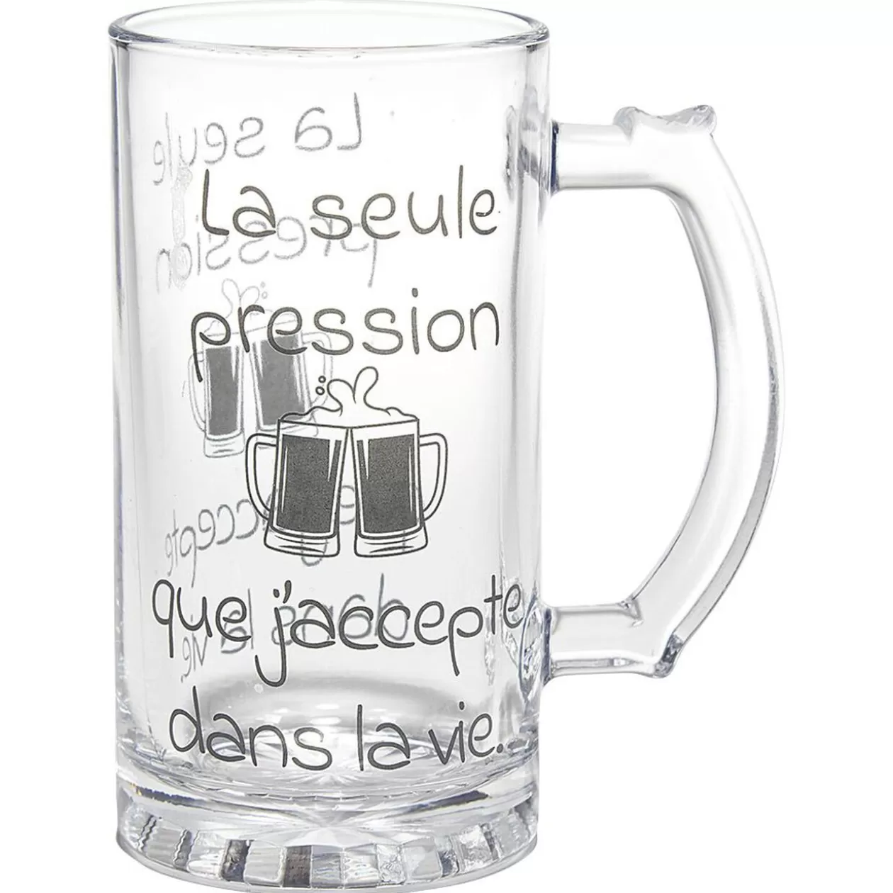 Gifi Chope à bière verre transparent inscription Champion de levée de coude< Vaisselle Et Accessoires De Table