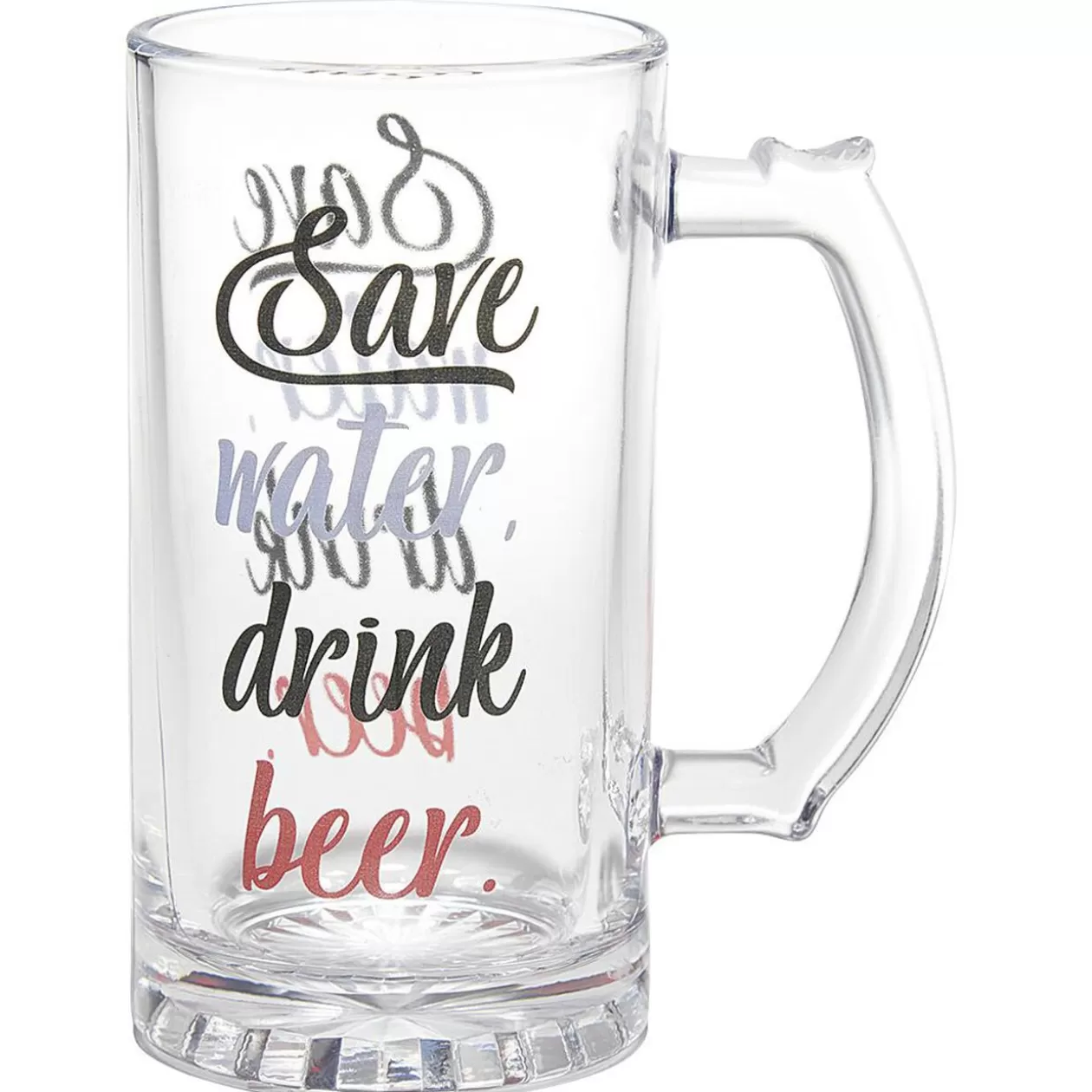 Chope à bière verre transparent inscription Je me fais mousser>Gifi Store