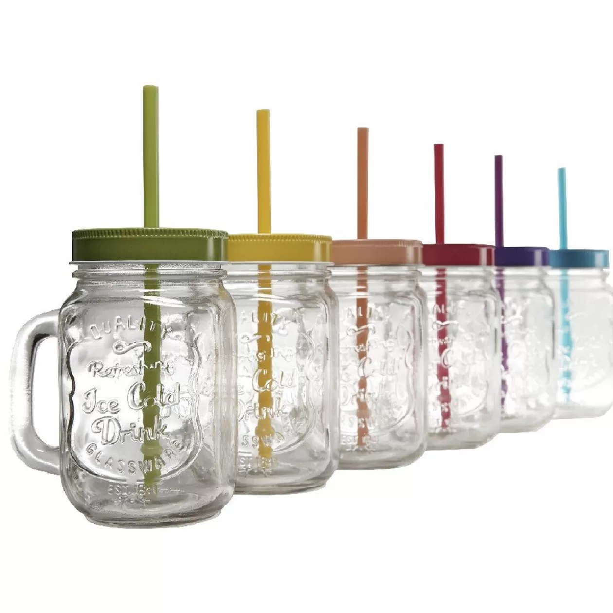 Chope transparente avec couvercle coloré et paille X 6>Gifi Flash Sale