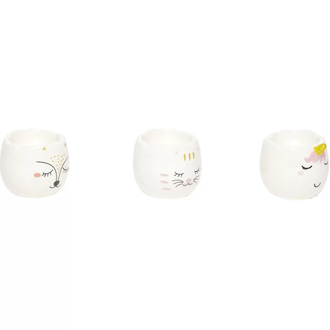 Coffret coquetier x3 motif tête animal>Gifi Outlet