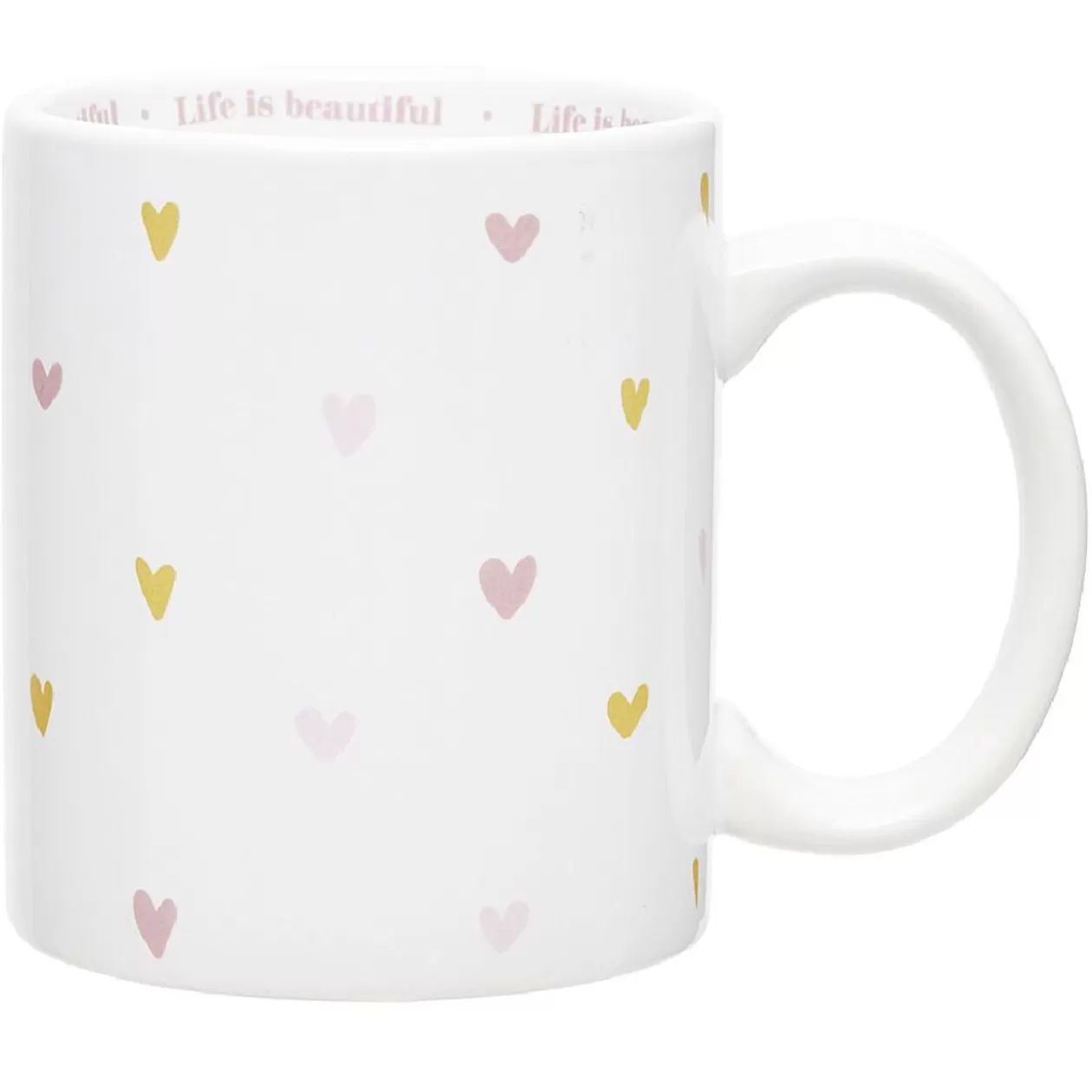 Coffret mug 330ml et tote bag coeur blanc et rose>Gifi Cheap