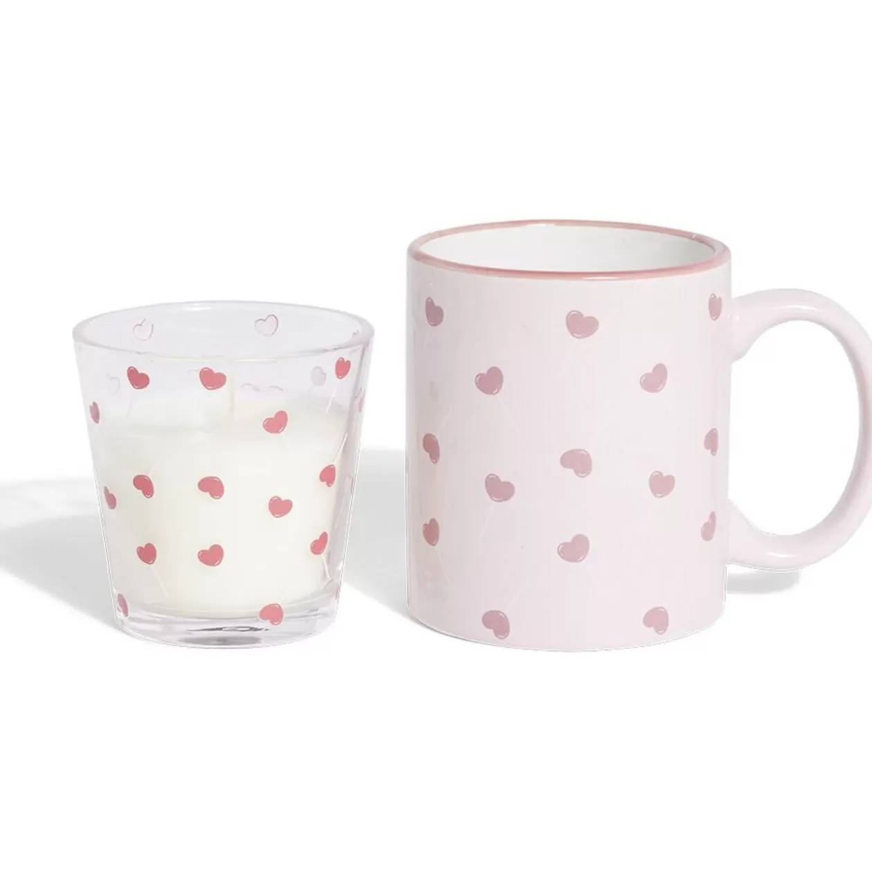 Coffret mug 33cl et bougie motif coeur blanc et rose>Gifi Sale