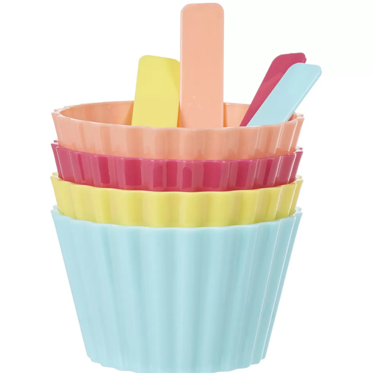 Coupelle à glace avec cuillère multicolore x4>Gifi New