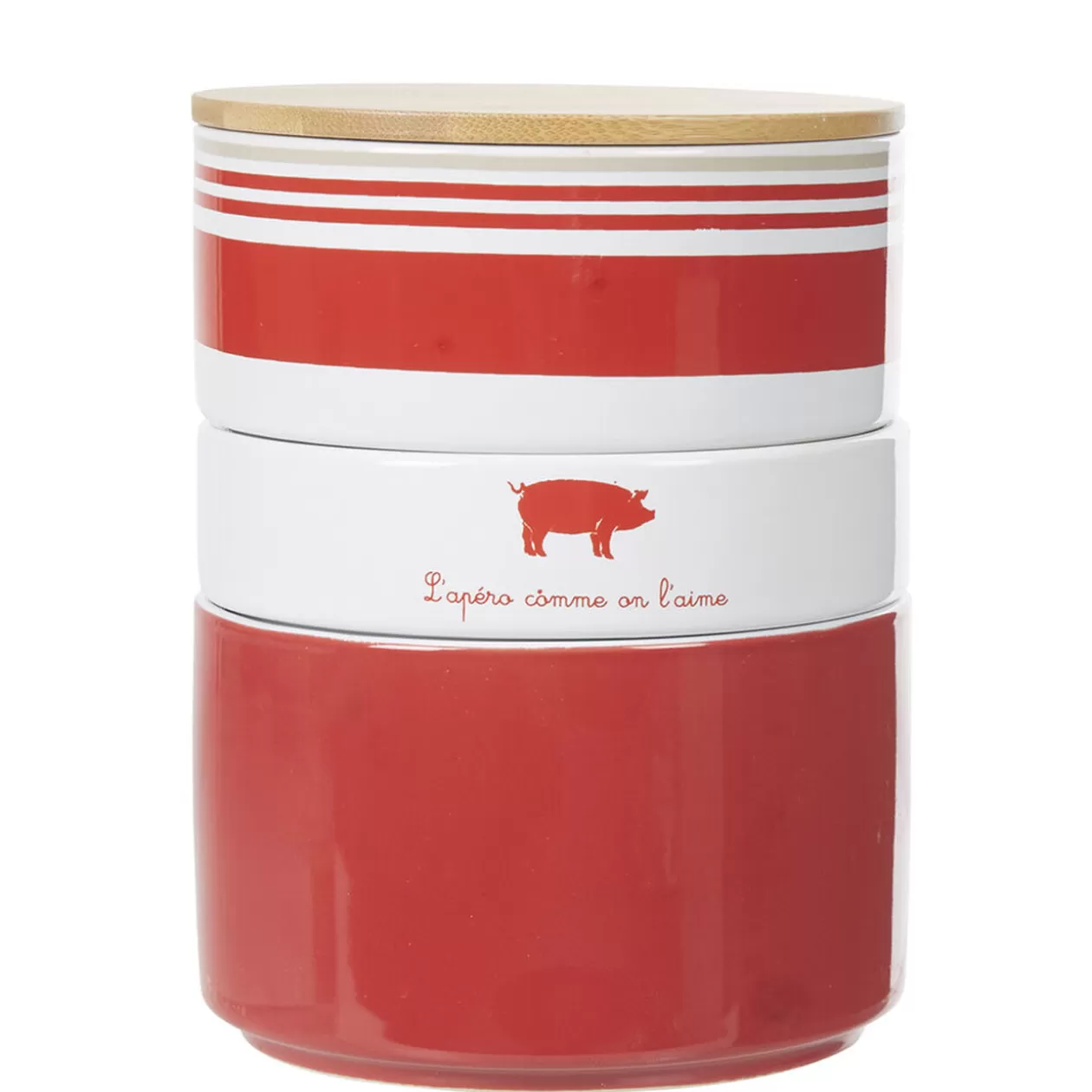 Gifi Coupelle empilable apéro rouge et blanc x3< Vaisselle Et Accessoires De Table