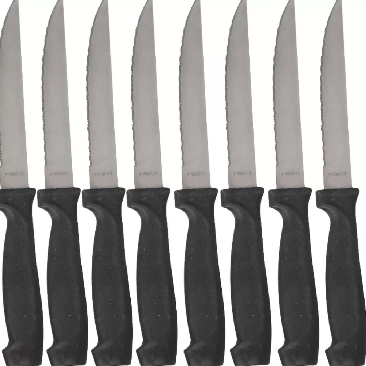 Couteau lame inox manche noir x10>Gifi Online