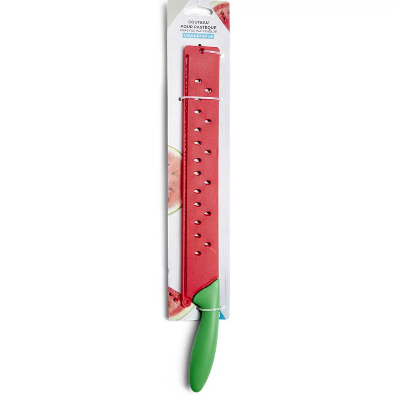 Gifi Couteau pour pastèque métal rouge et ABS vert L43,5x5x2,5cm< Préparation Culinaire