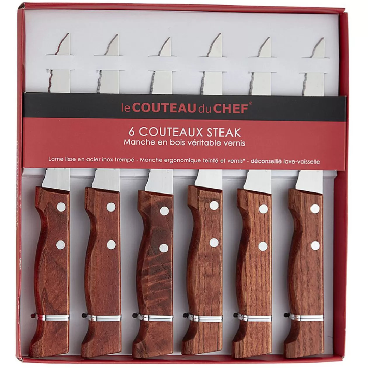 Couteau steak x6 manche bois>Gifi Best