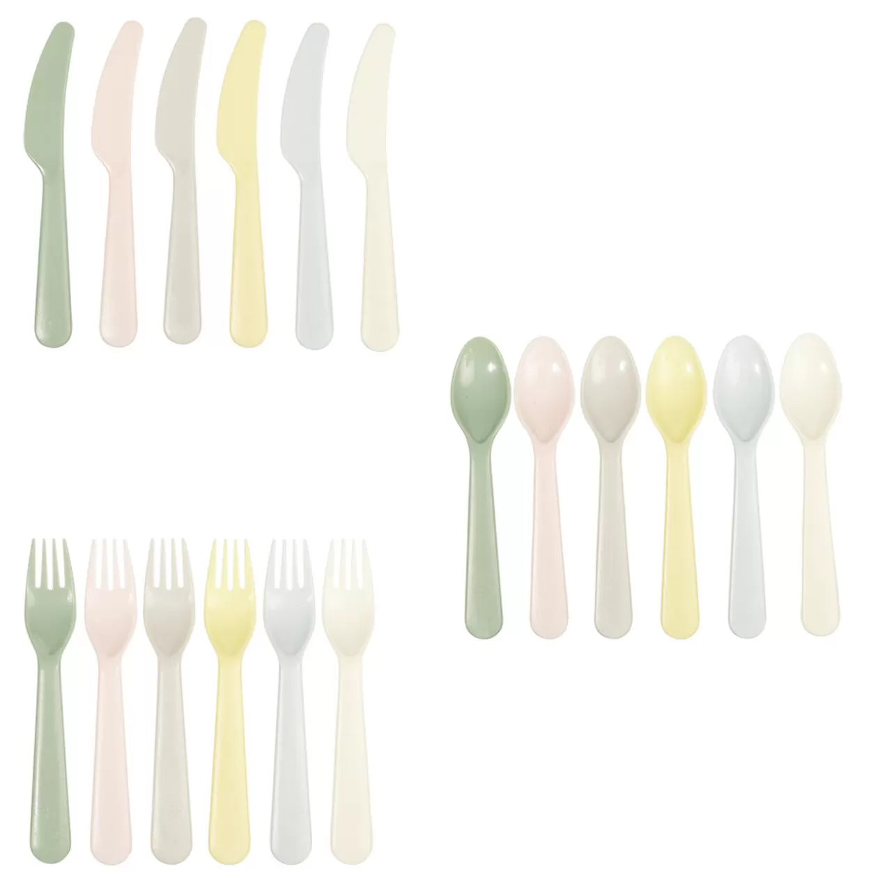 Couverts en plastique réutilisable 6 personnes>Gifi Hot