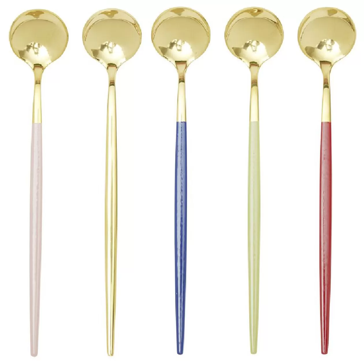 Cuillère mazagran en inox avec manche couleur x5>Gifi Best Sale