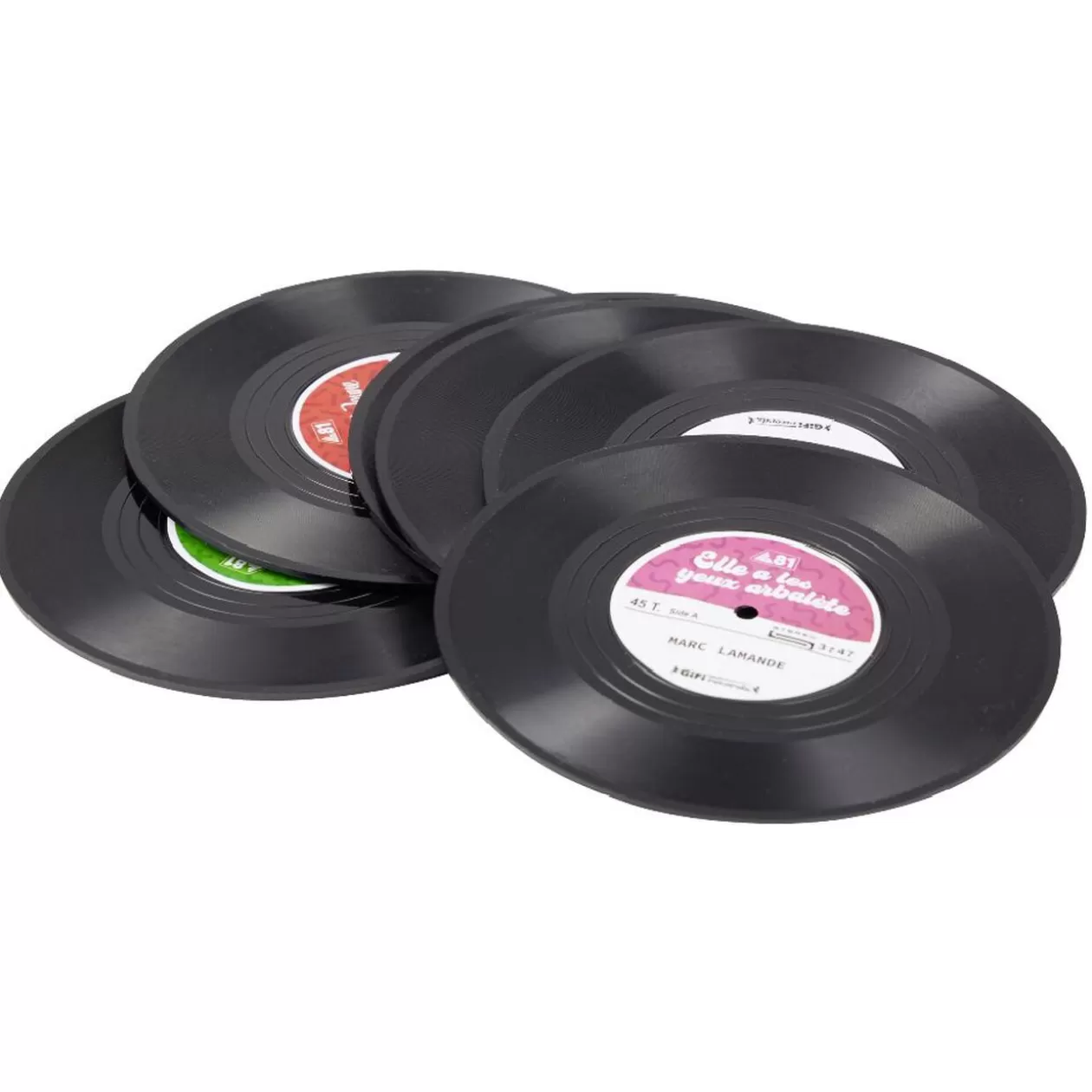 Dessous de verre décor vinyle x6>Gifi Shop