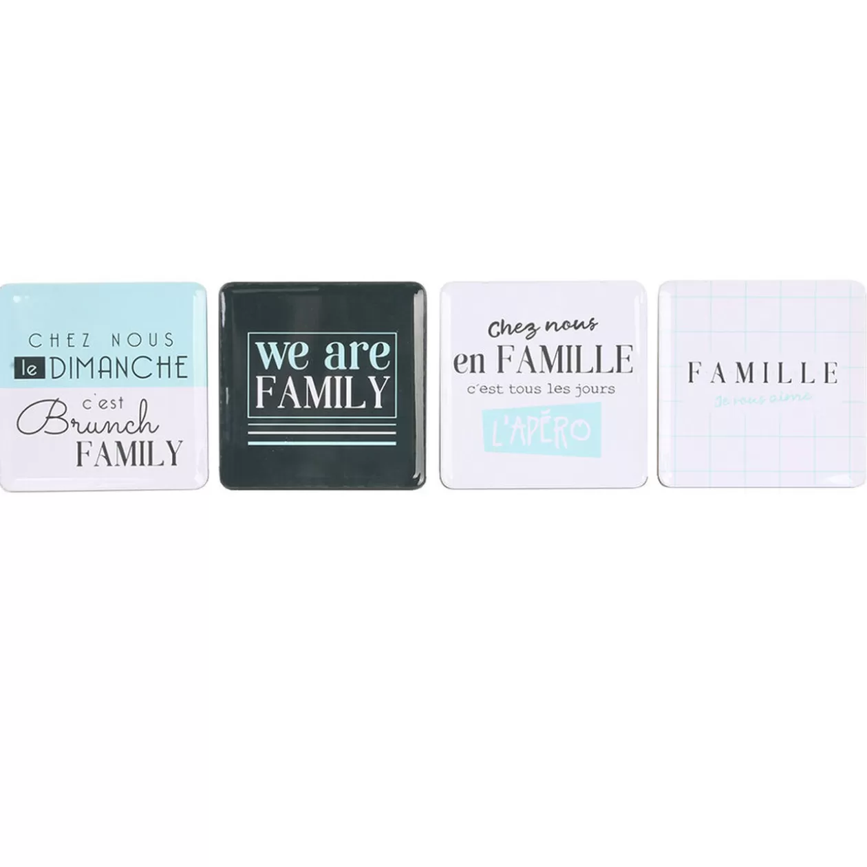 Dessous de verre Famille forme carrée x4>Gifi Fashion