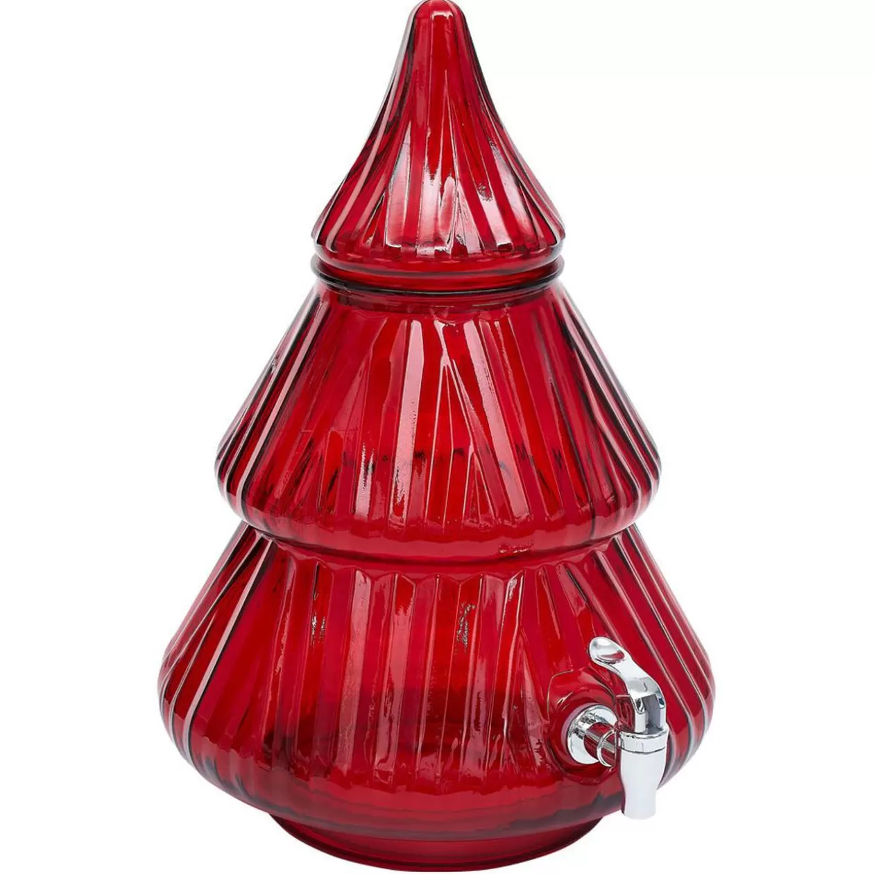 Gifi Distributeur à boisson en verre forme sapin rouge 8L< Vaisselle Et Accessoires De Table