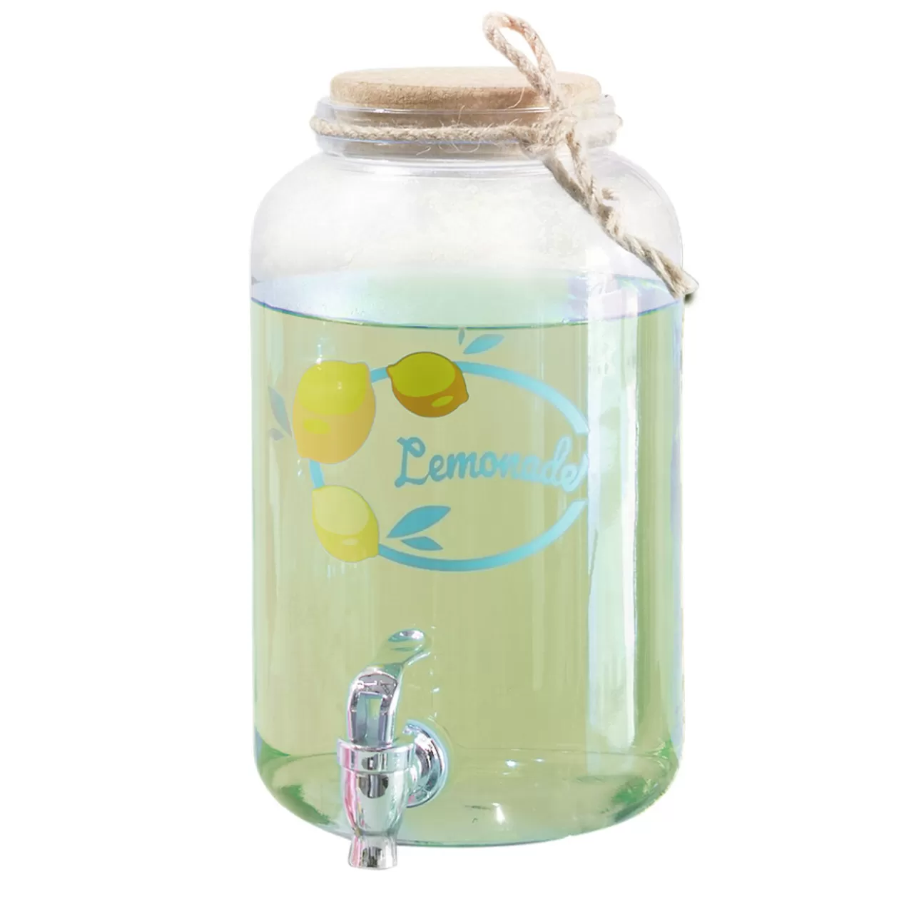 Gifi Distributeur à boisson verre avec couvercle liège 3,8 L< Vaisselle Et Accessoires De Table