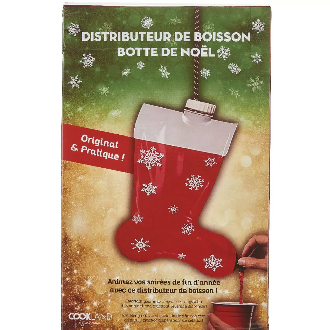 Distributeur de boisson suspendu forme chaussette de Noël 2L>Gifi Cheap