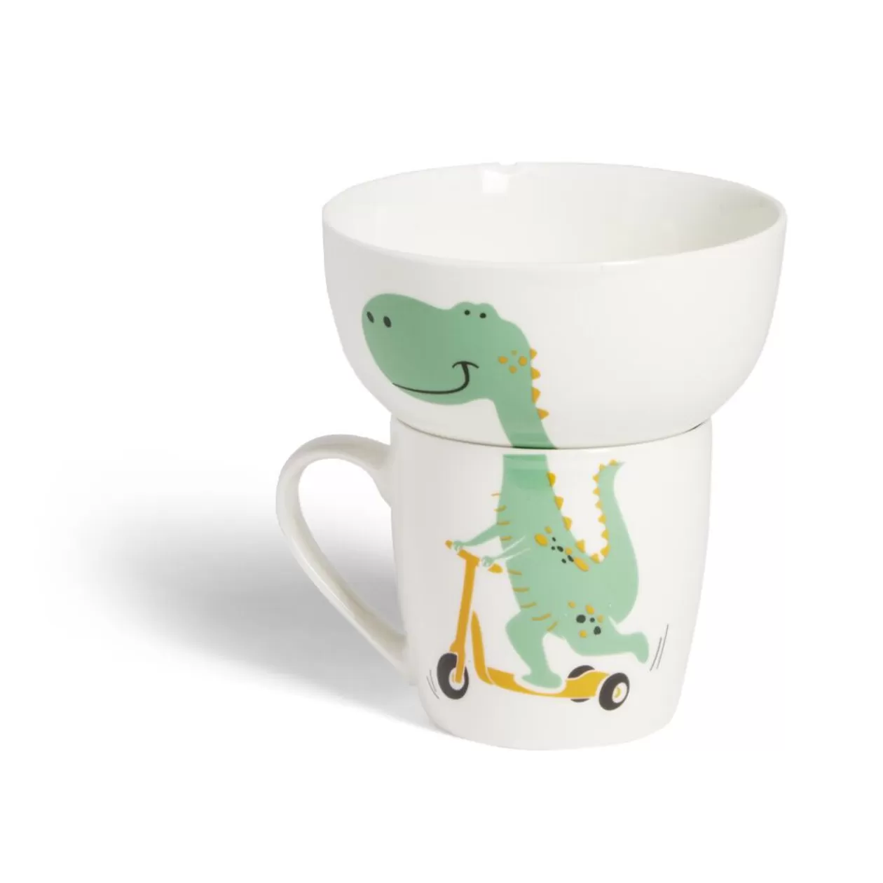 Gifi Ensemble bol et mug en porcelaine motif enfant motif dinosaure H15cm< Vaisselle Et Accessoires De Table