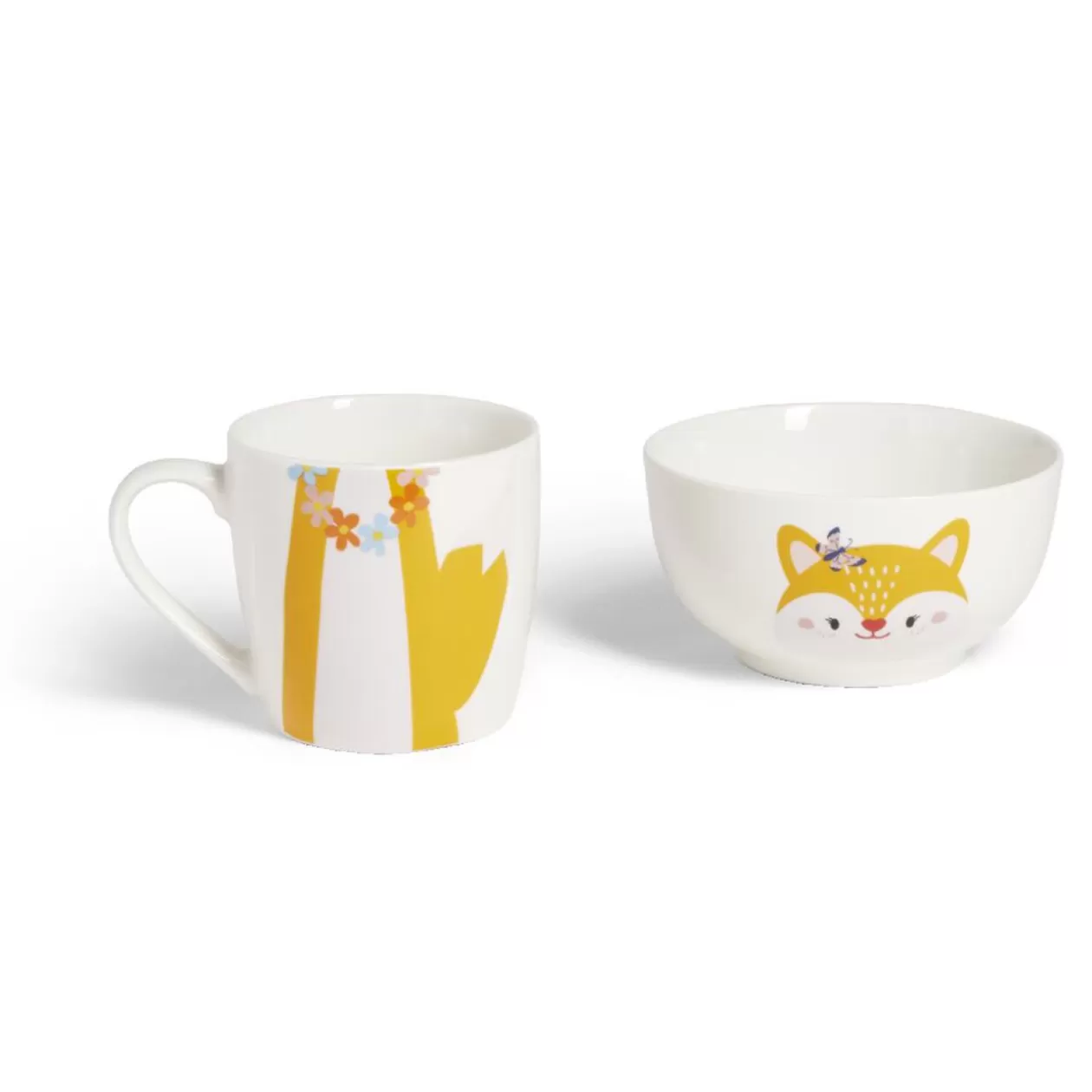 Gifi Ensemble bol et mug en porcelaine motif enfant motif renard H15cm< Vaisselle Et Accessoires De Table