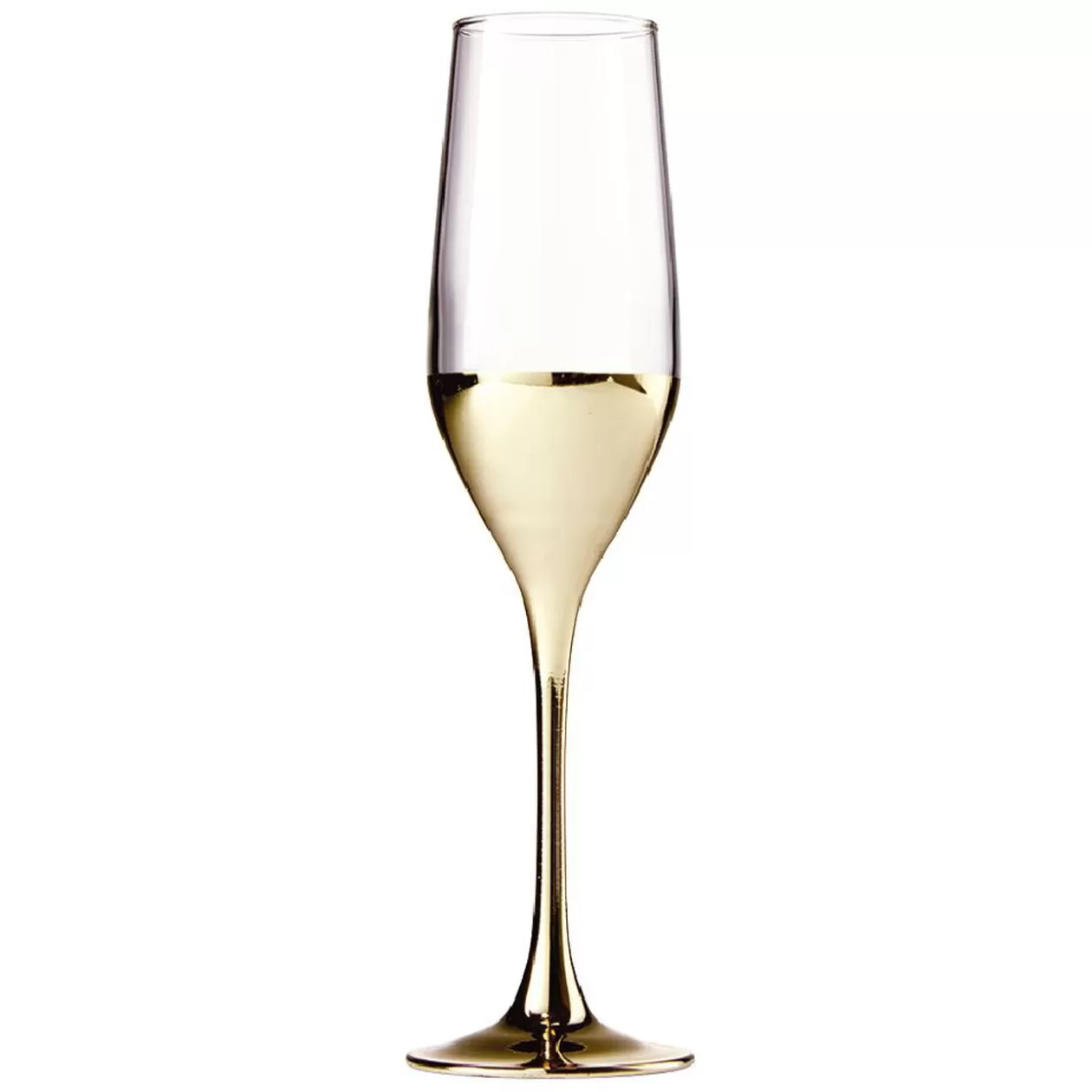 Flûte en verre Oksana dorée 17cL x4>Gifi Outlet