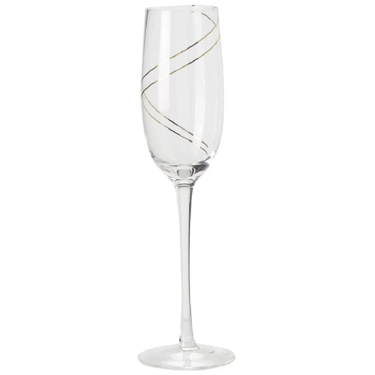 Flûte verre transparent liseré doré x4>Gifi Best