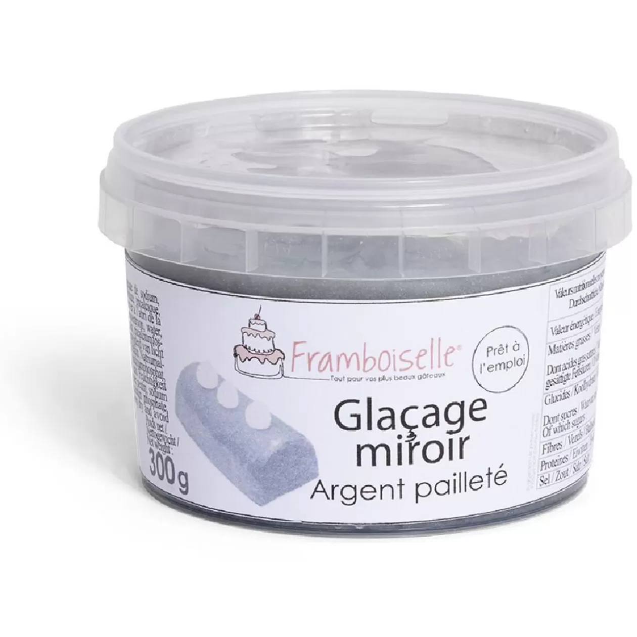 Gifi Glaçage miroir argenté pailleté Framboiselle 300g< Préparation Culinaire