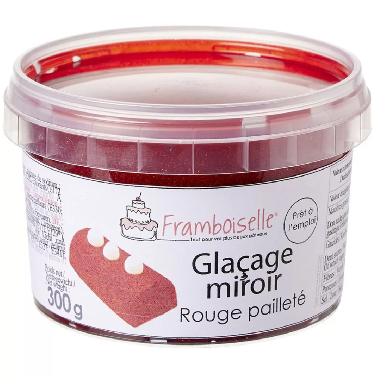 Gifi Glaçage miroir rouge pailleté 300g< Préparation Culinaire