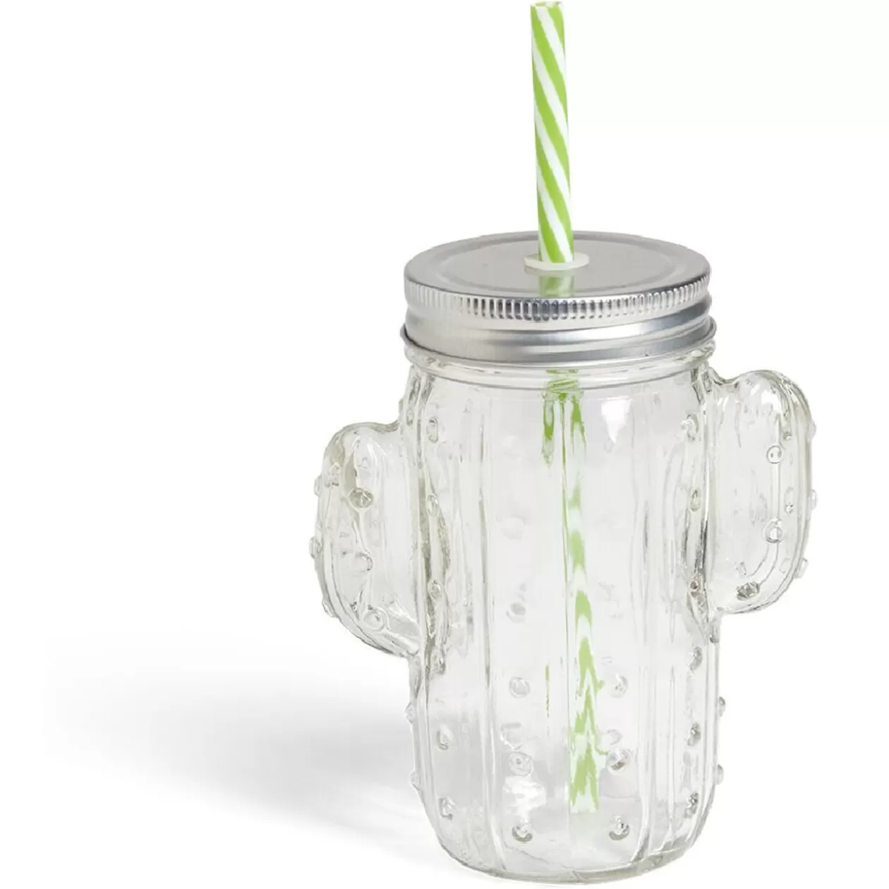 Gifi Gobelet 460ml forme cactus avec paille verre transparent< Vaisselle Et Accessoires De Table