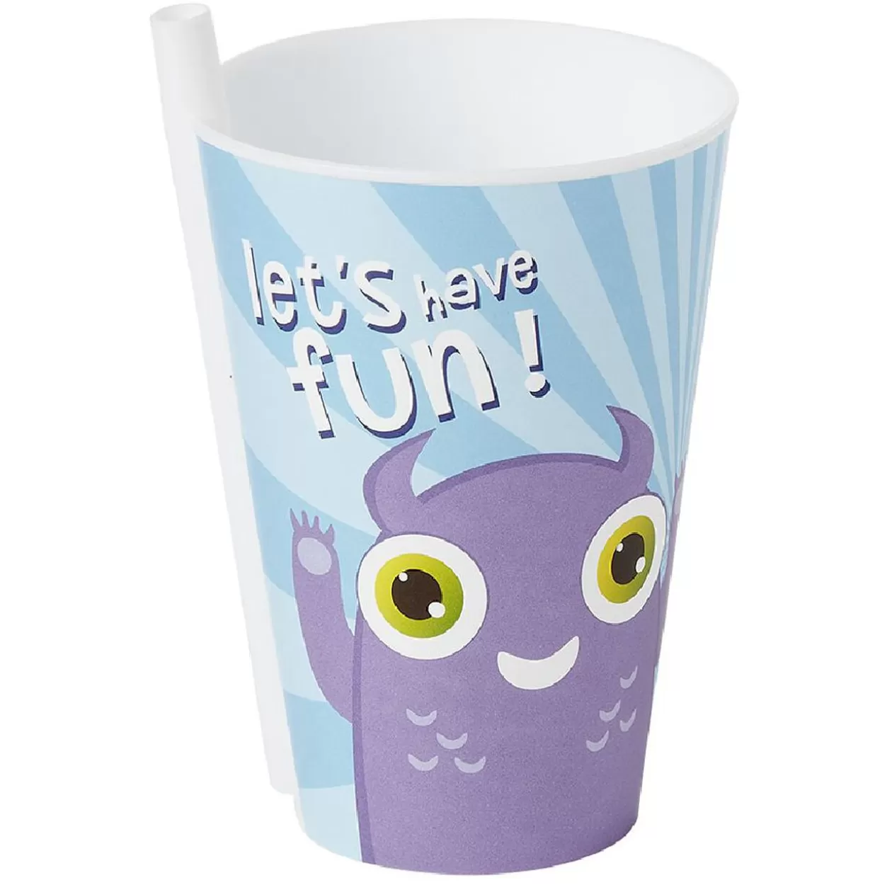 Gifi Gobelet avec paille intégrée bleu motif monstre violet Ø9xH13,5cm< Vaisselle Et Accessoires De Table
