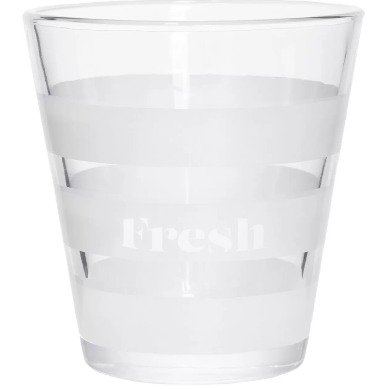 Gobelet bas conique transparent rayure blanche 25cl x3 - Ø8,4 x H8 cm>Gifi Cheap