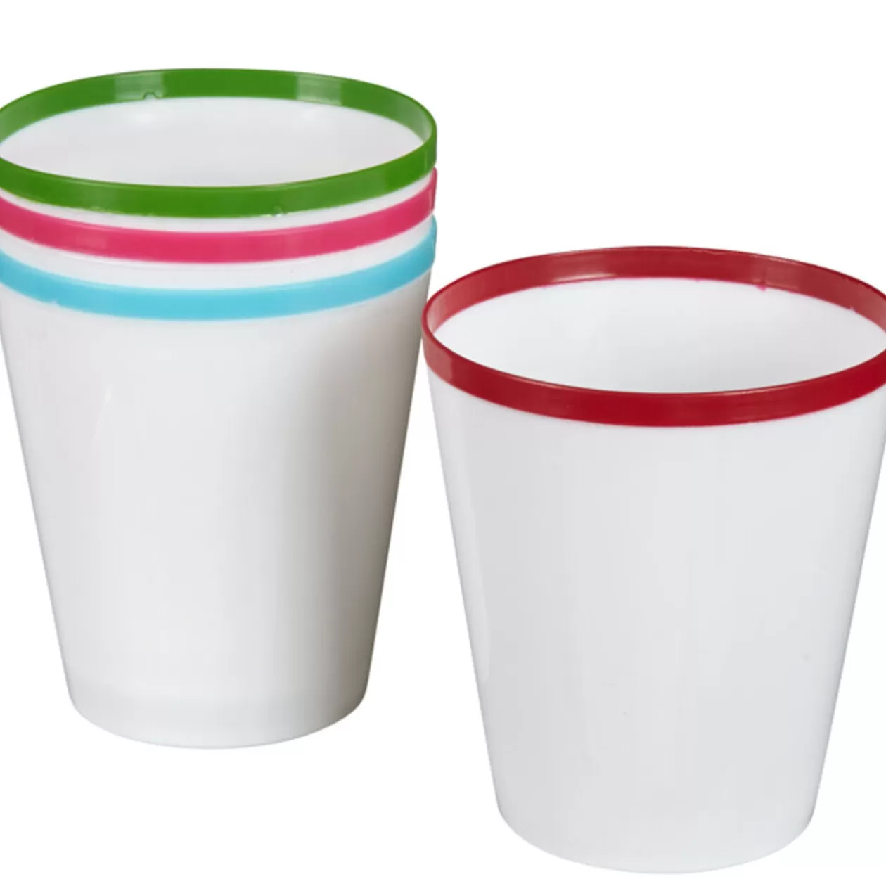 Gobelet blanc bord coloré x4>Gifi Outlet