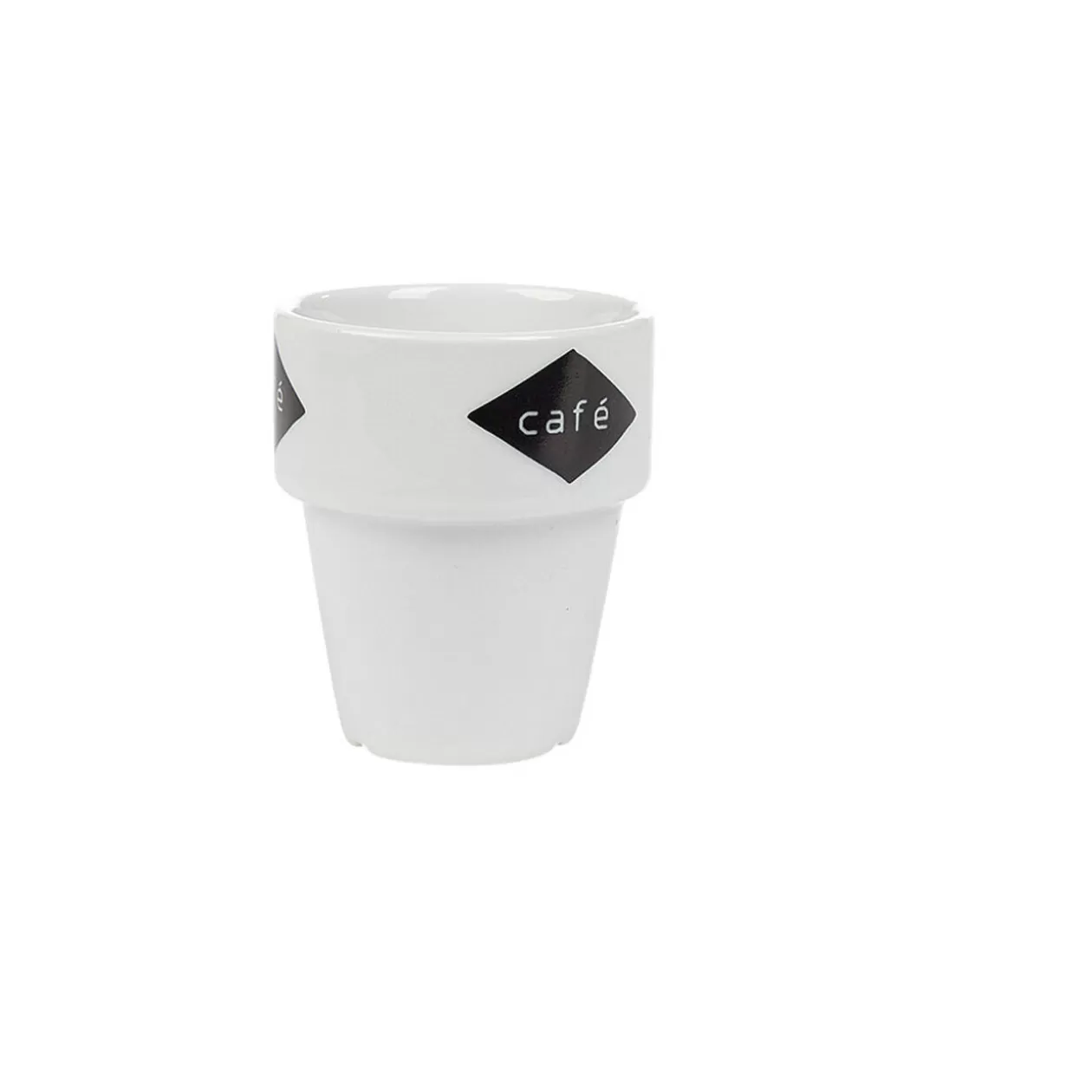 Gobelet en porcelaine design blanc noir 11 cl x4>Gifi New