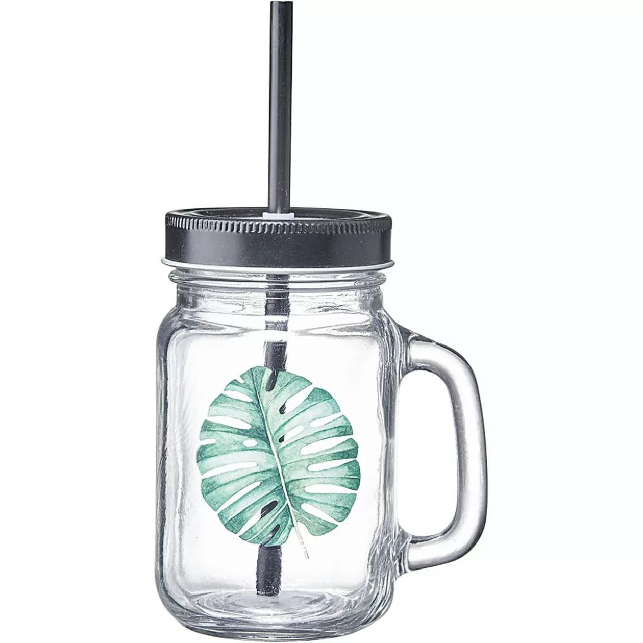 Gobelet en verre avec couvercle et paille assortie 400 ml>Gifi Store