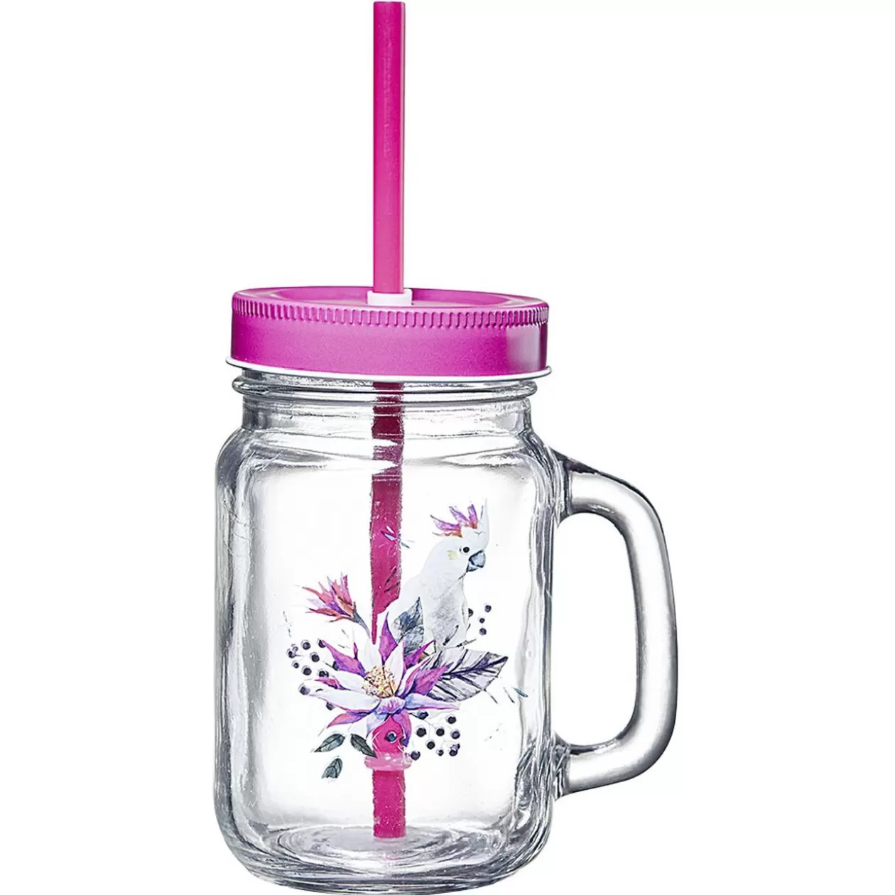 Gobelet en verre avec couvercle et paille assortie 400 ml>Gifi Store