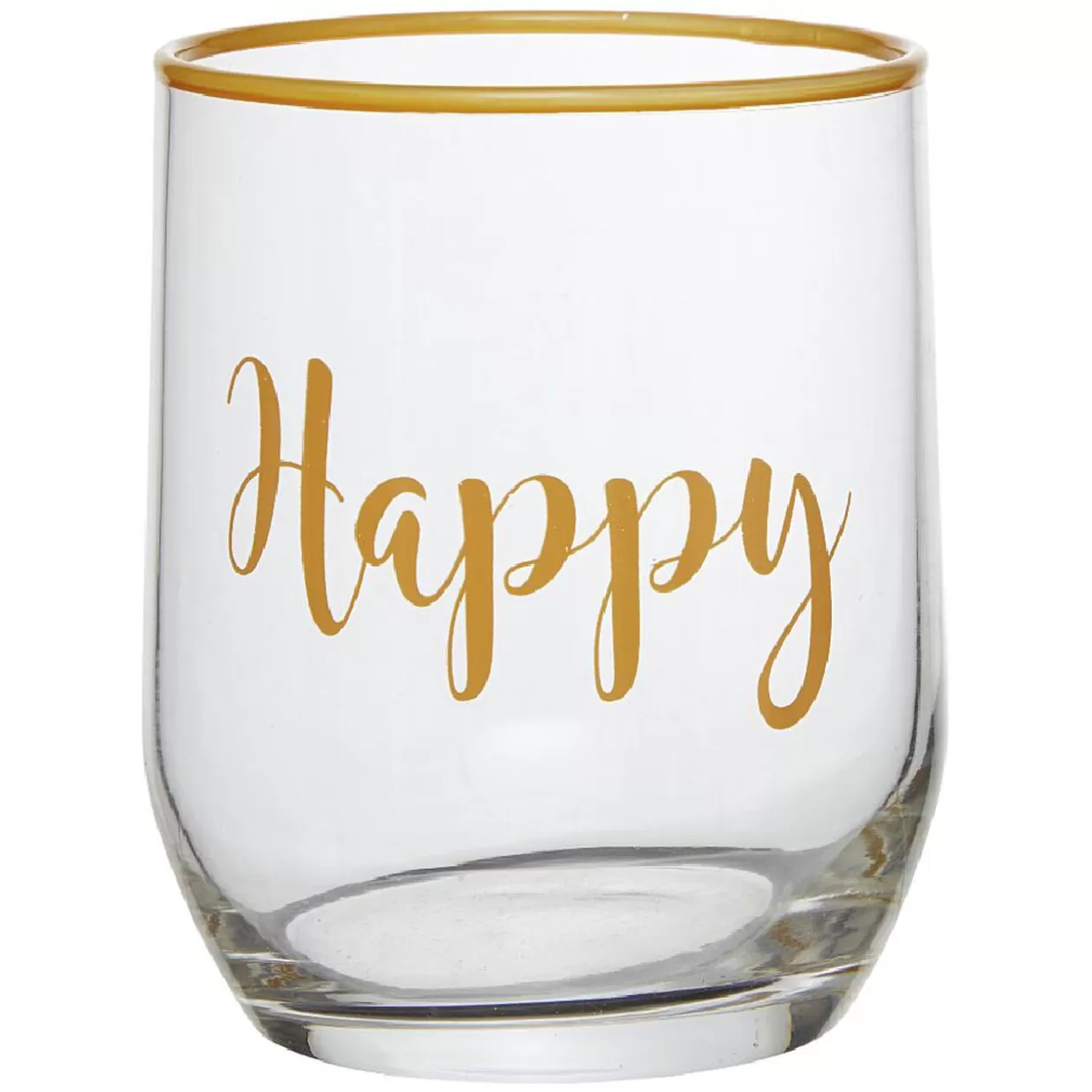 Gobelet en verre inscription Happy bord coloré 31,5 cl>Gifi Cheap