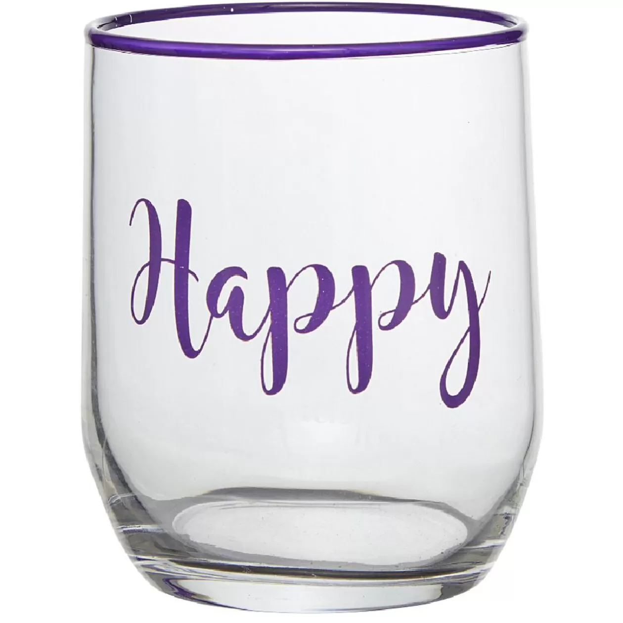 Gobelet en verre inscription Happy bord coloré 31,5 cl>Gifi Cheap